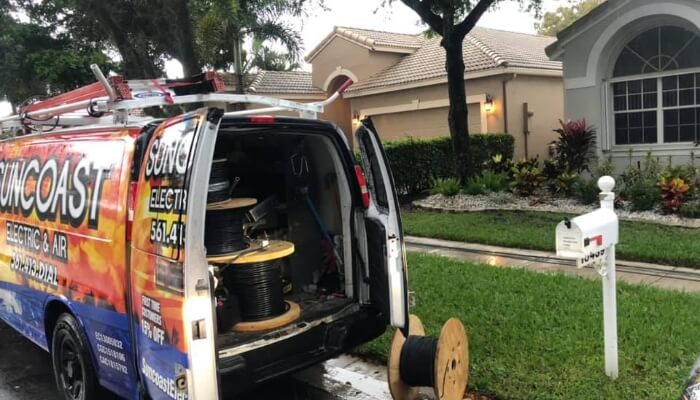 Suncoast Home Services van at home inspection